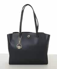 BJCJV87190 MK MICHEL KLEIN BAG(MK ミッシェルクラン バッグ) [A4収納可]チャーム付きデザイントートバッグ ブラック