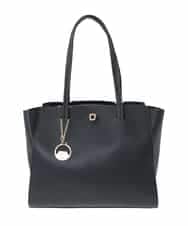 BJCJV87190 MK MICHEL KLEIN BAG(MK ミッシェルクラン バッグ) [A4収納可]チャーム付きデザイントートバッグ ブラック