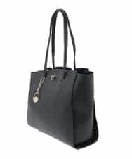 BJCJV87190 MK MICHEL KLEIN BAG(MK ミッシェルクラン バッグ) [A4収納可]チャーム付きデザイントートバッグ ブラック