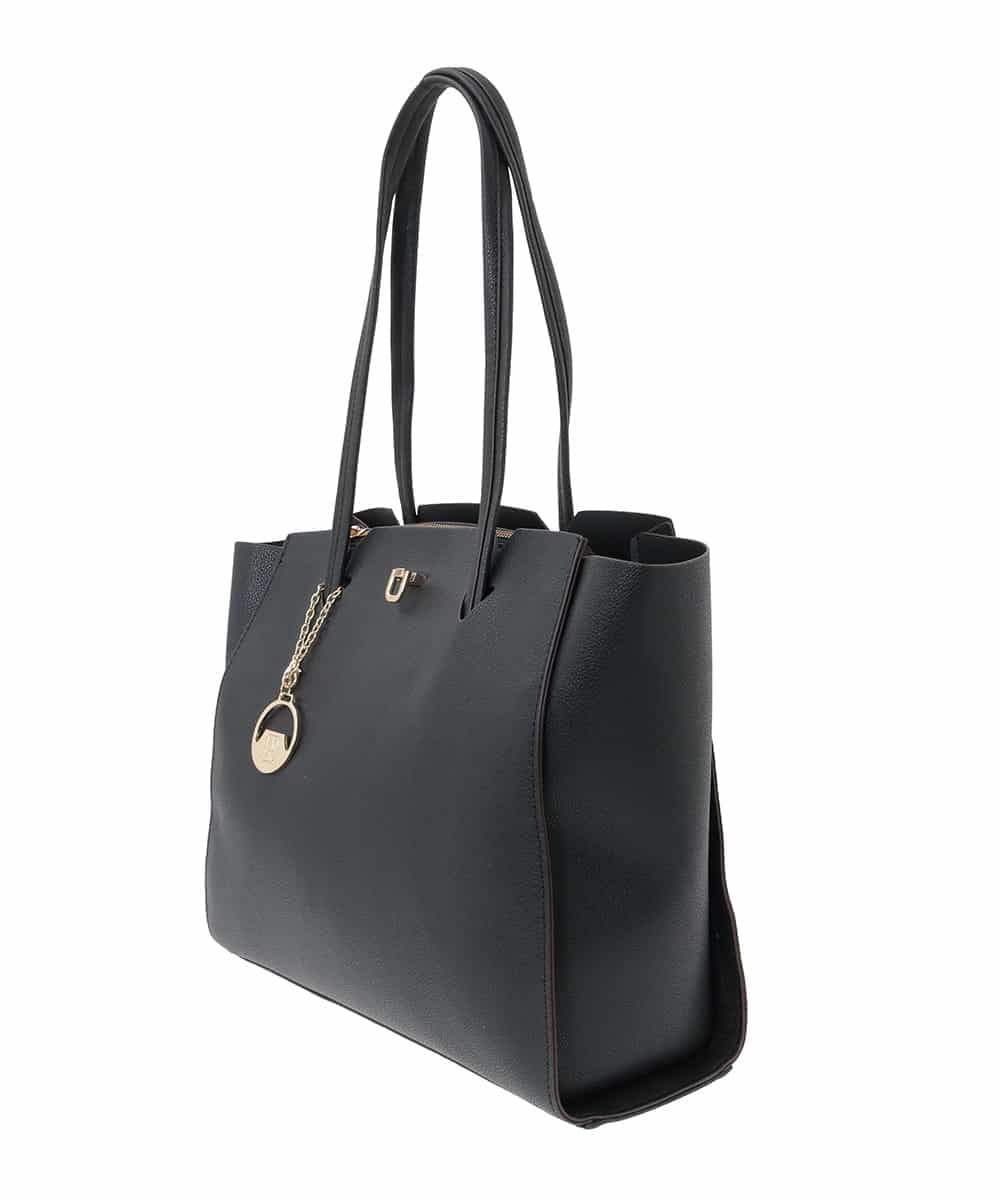 BJCJV87190 MK MICHEL KLEIN BAG(MK ミッシェルクラン バッグ) [A4収納可]チャーム付きデザイントートバッグ ブラック