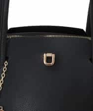 BJCJV87190 MK MICHEL KLEIN BAG(MK ミッシェルクラン バッグ) [A4収納可]チャーム付きデザイントートバッグ ブラック