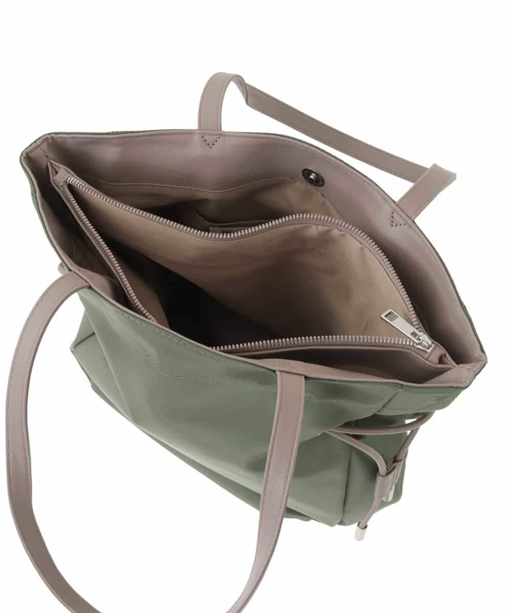 BJCJV90150 MK MICHEL KLEIN BAG(MK ミッシェルクラン バッグ) [A4サイズ対応]ドロストアレンジスクエアトートバッグ カーキ