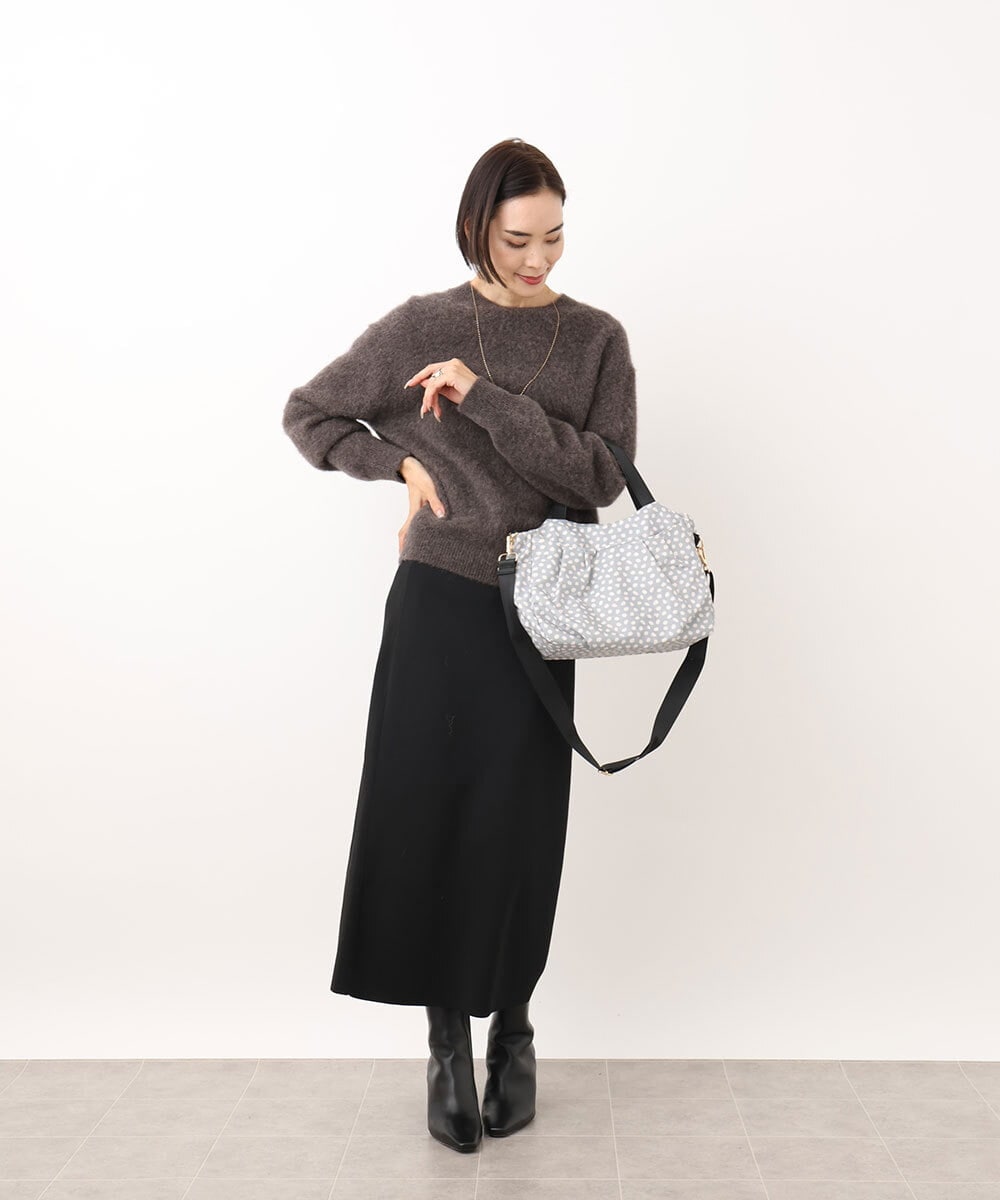BJCJV91150 MK MICHEL KLEIN BAG(MK ミッシェルクラン バッグ) [2WAY/500mlペットボトルより軽い]タックギャザーコンパクトトートバッグ ピンク