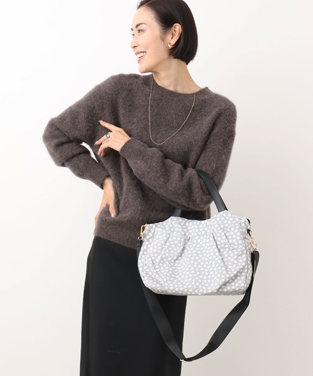 BJCJV91150 MK MICHEL KLEIN BAG(MK ミッシェルクラン バッグ) [2WAY/500mlペットボトルより軽い]タックギャザーコンパクトトートバッグ ピンク