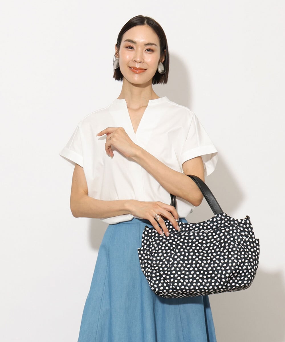 BJCJV91150 MK MICHEL KLEIN BAG(MK ミッシェルクラン バッグ) [2WAY/500mlペットボトルより軽い]タックギャザーコンパクトトートバッグ ピンク
