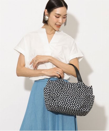 BJCJV91150 MK MICHEL KLEIN BAG [2WAY/500mlペットボトルより軽い]タックギャザーコンパクトトートバッグ