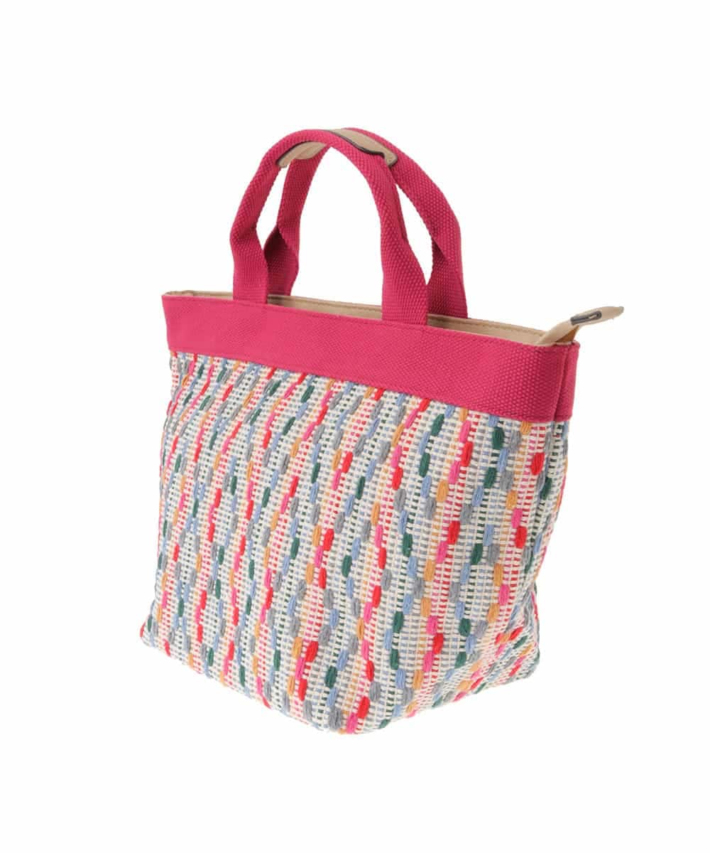 BJCJV92110 MK MICHEL KLEIN BAG(MK ミッシェルクラン バッグ) [バスタオルよりも軽い]コットン刺繍デザイントートバッグ ピンク