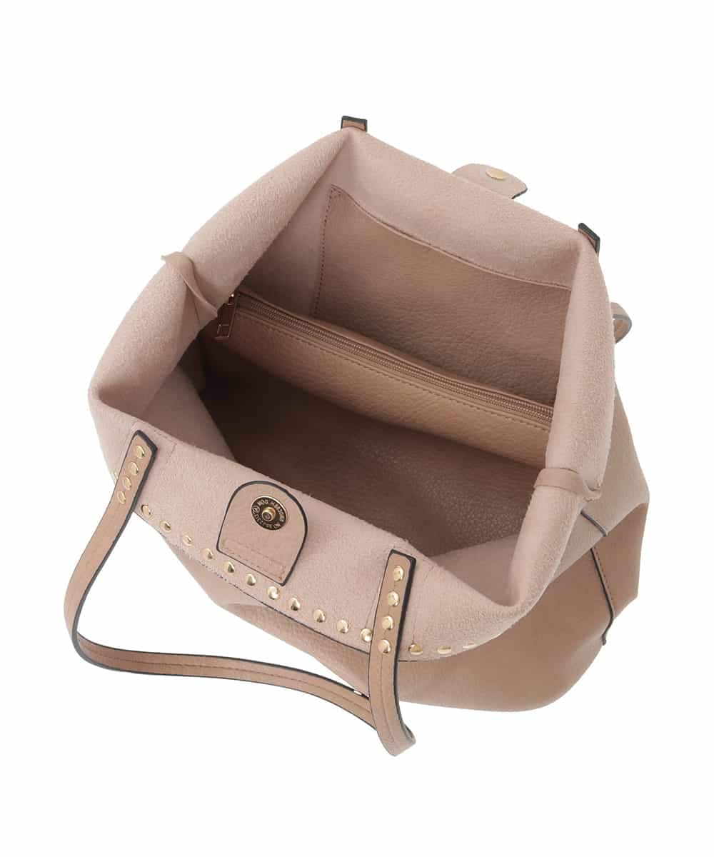 BJCLS91150 MK MICHEL KLEIN BAG(MK ミッシェルクラン バッグ) [2WAYポーチ付き]スタッズポイントデザインバッグ ベージュ
