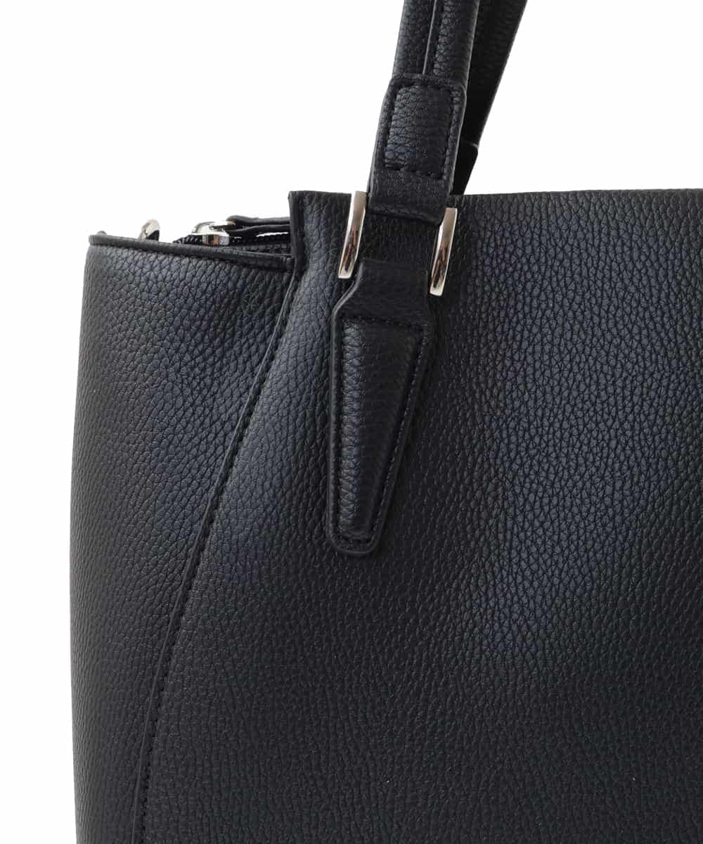 BKBAA02180 MK MICHEL KLEIN BAG(MK ミッシェルクラン バッグ) [2WAY]合成皮革エレガントスクエアトートバッグ ネイビー