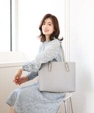 BKBAA12150 MK MICHEL KLEIN BAG(MK ミッシェルクラン バッグ) [A4対応]スリムスクエアトートバッグ グレー