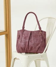 BKBAA26160 MK MICHEL KLEIN BAG(MK ミッシェルクラン バッグ) [2WAY]タックラウンドトートバッグ レッド