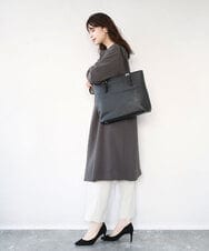 BKBAD12150 MK MICHEL KLEIN BAG(MK ミッシェルクラン バッグ) [2WAY/インナーバッグ付き]ベルトアクセントスクエアトートバッグ グレー