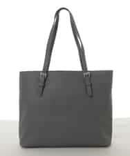 BKBAD12150 MK MICHEL KLEIN BAG(MK ミッシェルクラン バッグ) [2WAY/インナーバッグ付き]ベルトアクセントスクエアトートバッグ グレー