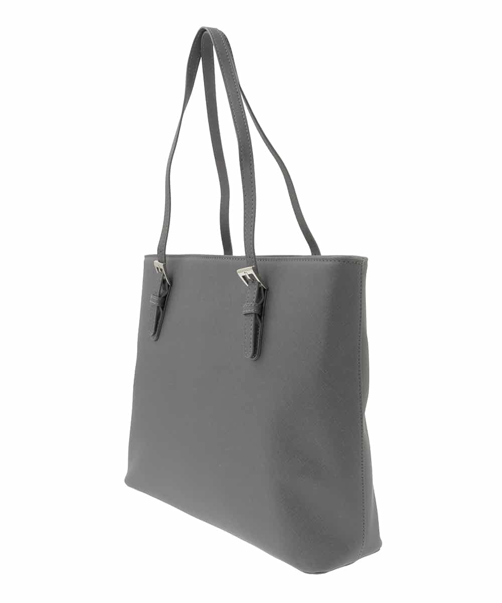 BKBAD12150 MK MICHEL KLEIN BAG(MK ミッシェルクラン バッグ) [2WAY/インナーバッグ付き]ベルトアクセントスクエアトートバッグ グレー