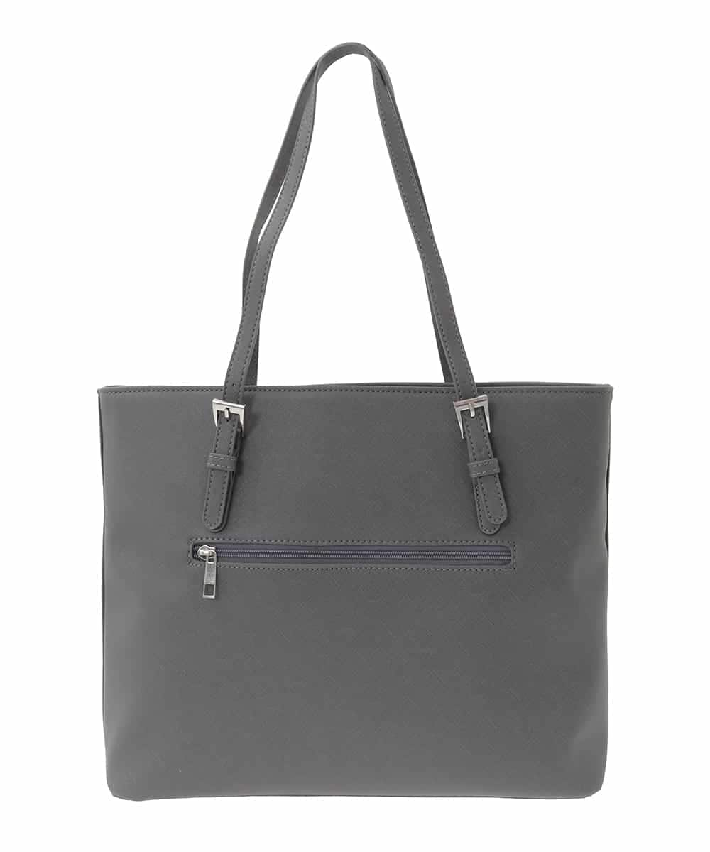 BKBAD12150 MK MICHEL KLEIN BAG(MK ミッシェルクラン バッグ) [2WAY/インナーバッグ付き]ベルトアクセントスクエアトートバッグ グレー