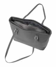 BKBAD12150 MK MICHEL KLEIN BAG(MK ミッシェルクラン バッグ) [2WAY/インナーバッグ付き]ベルトアクセントスクエアトートバッグ グレー