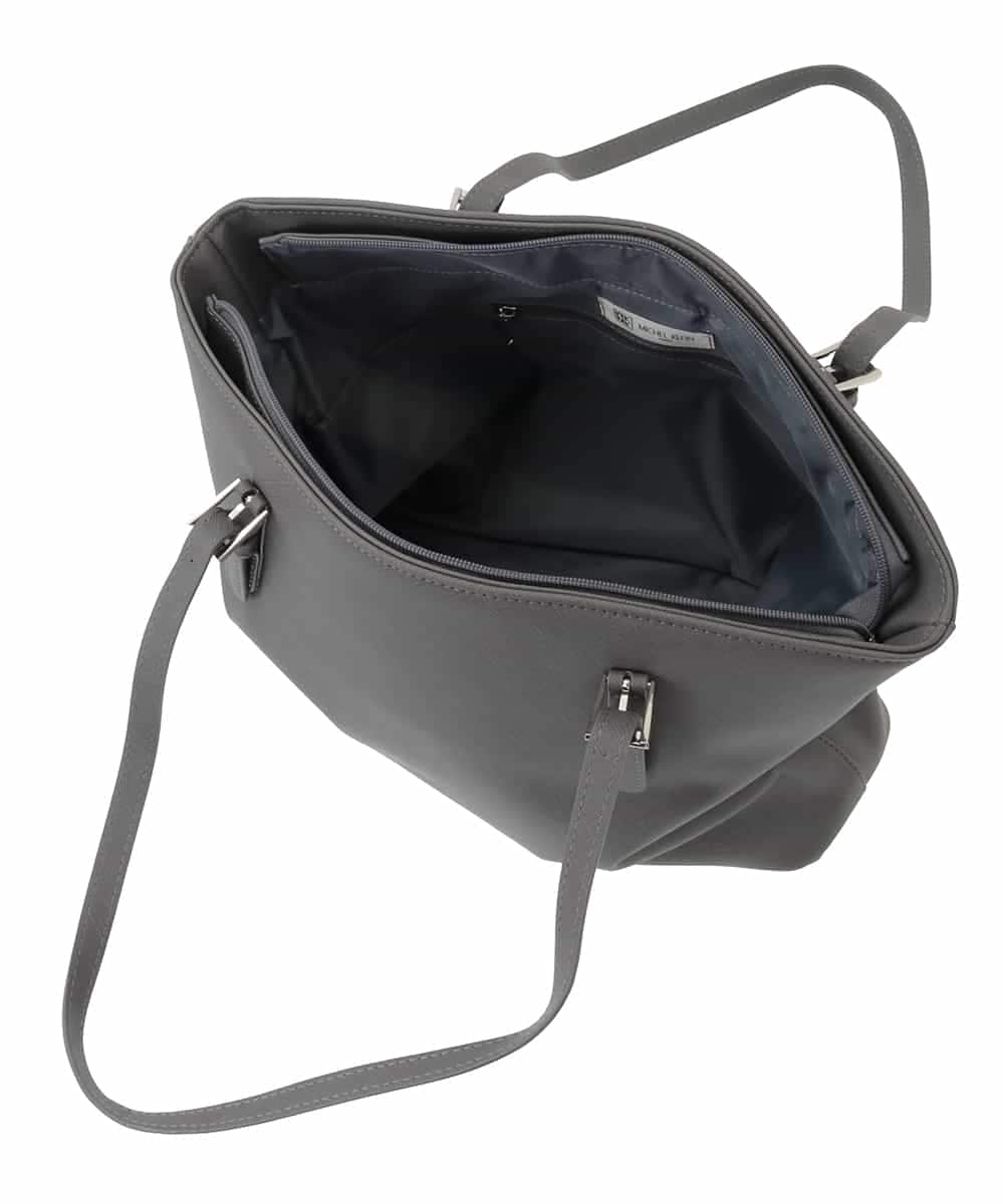 BKBAD12150 MK MICHEL KLEIN BAG(MK ミッシェルクラン バッグ) [2WAY/インナーバッグ付き]ベルトアクセントスクエアトートバッグ グレー