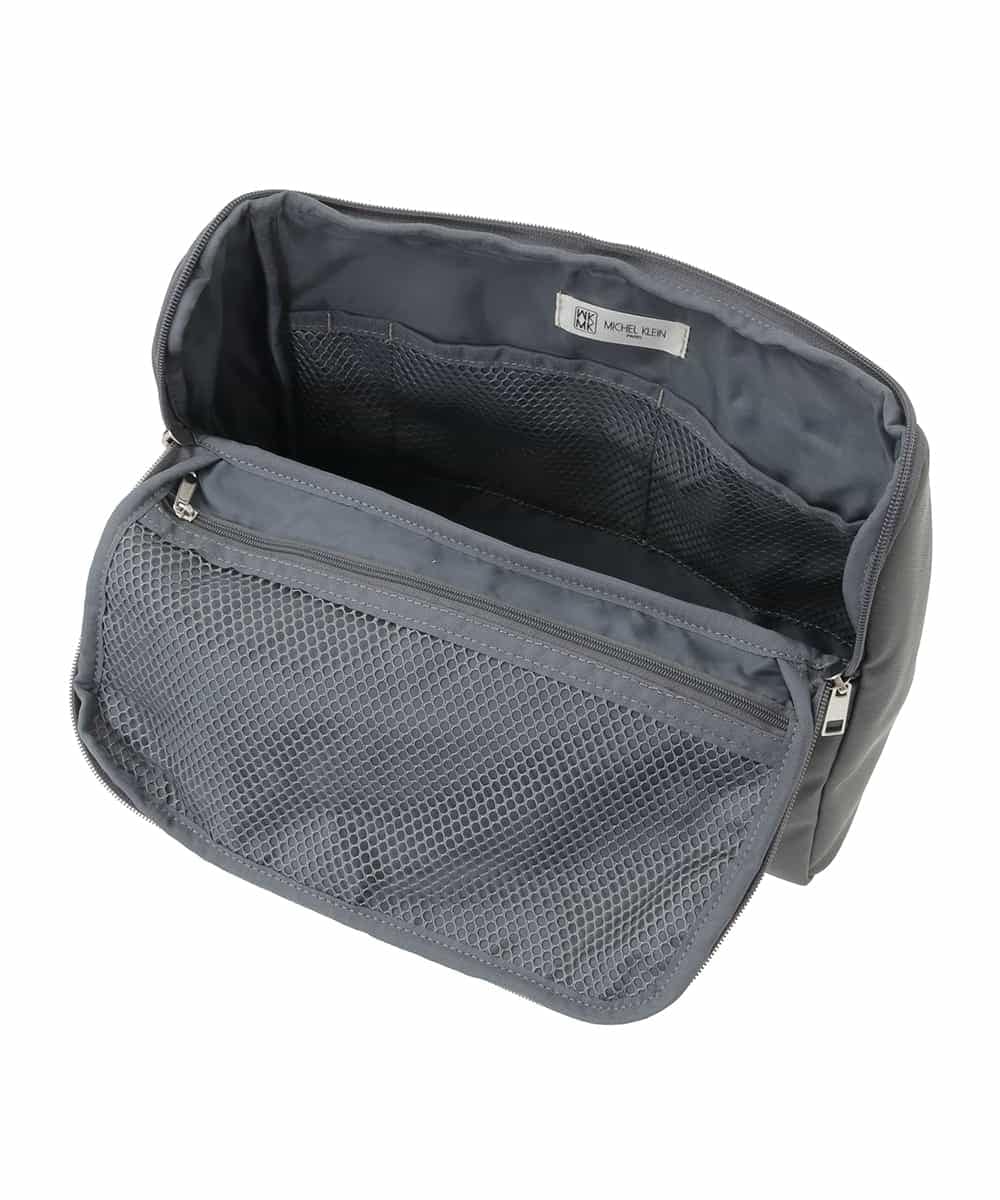 BKBAD12150 MK MICHEL KLEIN BAG(MK ミッシェルクラン バッグ) [2WAY/インナーバッグ付き]ベルトアクセントスクエアトートバッグ グレー