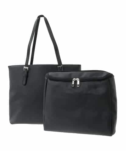 BKBAD12150 MK MICHEL KLEIN BAG [2WAY/インナーバッグ付き]ベルトアクセントスクエアトートバッグ