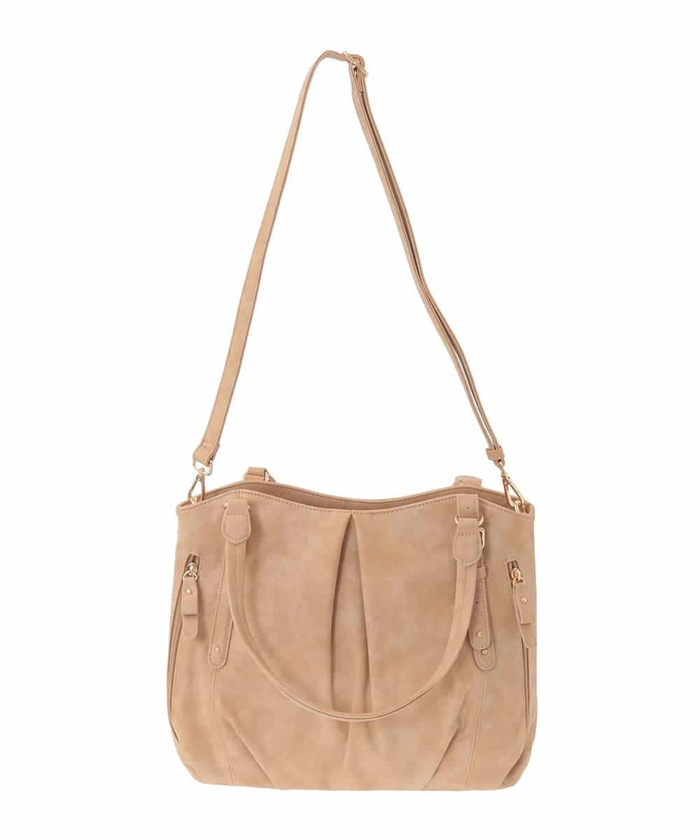 BKBAD26160 MK MICHEL KLEIN BAG(MK ミッシェルクラン バッグ) [2WAY]合成皮革タックデザイントートバッグ ベージュ