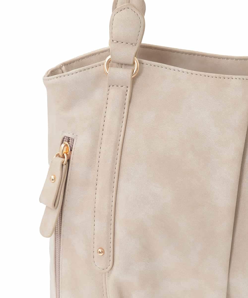 BKBAD26160 MK MICHEL KLEIN BAG(MK ミッシェルクラン バッグ) [2WAY]合成皮革タックデザイントートバッグ ベージュ