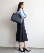 BKBAG02180 MK MICHEL KLEIN BAG(MK ミッシェルクラン バッグ) [2WAY/A4収納可]合成皮革ポイントデザイントートバッグ ネイビー