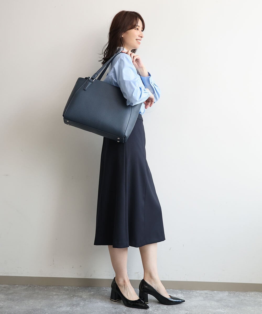 BKBAG02180 MK MICHEL KLEIN BAG(MK ミッシェルクラン バッグ) [2WAY/A4収納可]合成皮革ポイントデザイントートバッグ ネイビー
