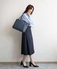 BKBAG02180 MK MICHEL KLEIN BAG(MK ミッシェルクラン バッグ) [2WAY/A4収納可]合成皮革ポイントデザイントートバッグ ネイビー