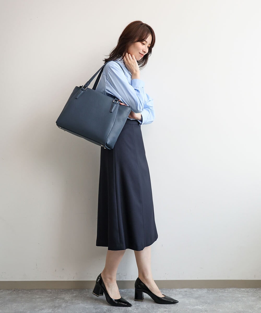 BKBAG02180 MK MICHEL KLEIN BAG(MK ミッシェルクラン バッグ) [2WAY/A4収納可]合成皮革ポイントデザイントートバッグ ネイビー