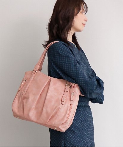 BKBAG26170 MK MICHEL KLEIN BAG [2WAY]サイドファスナータックデザイントートバッグ