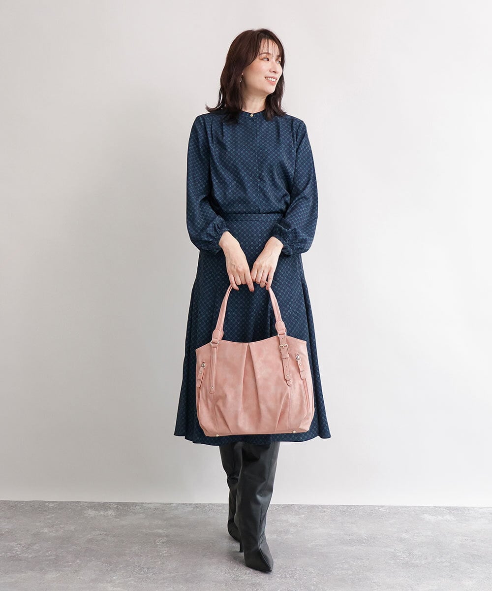BKBAG26170 MK MICHEL KLEIN BAG(MK ミッシェルクラン バッグ) [2WAY]サイドファスナータックデザイントートバッグ グレー