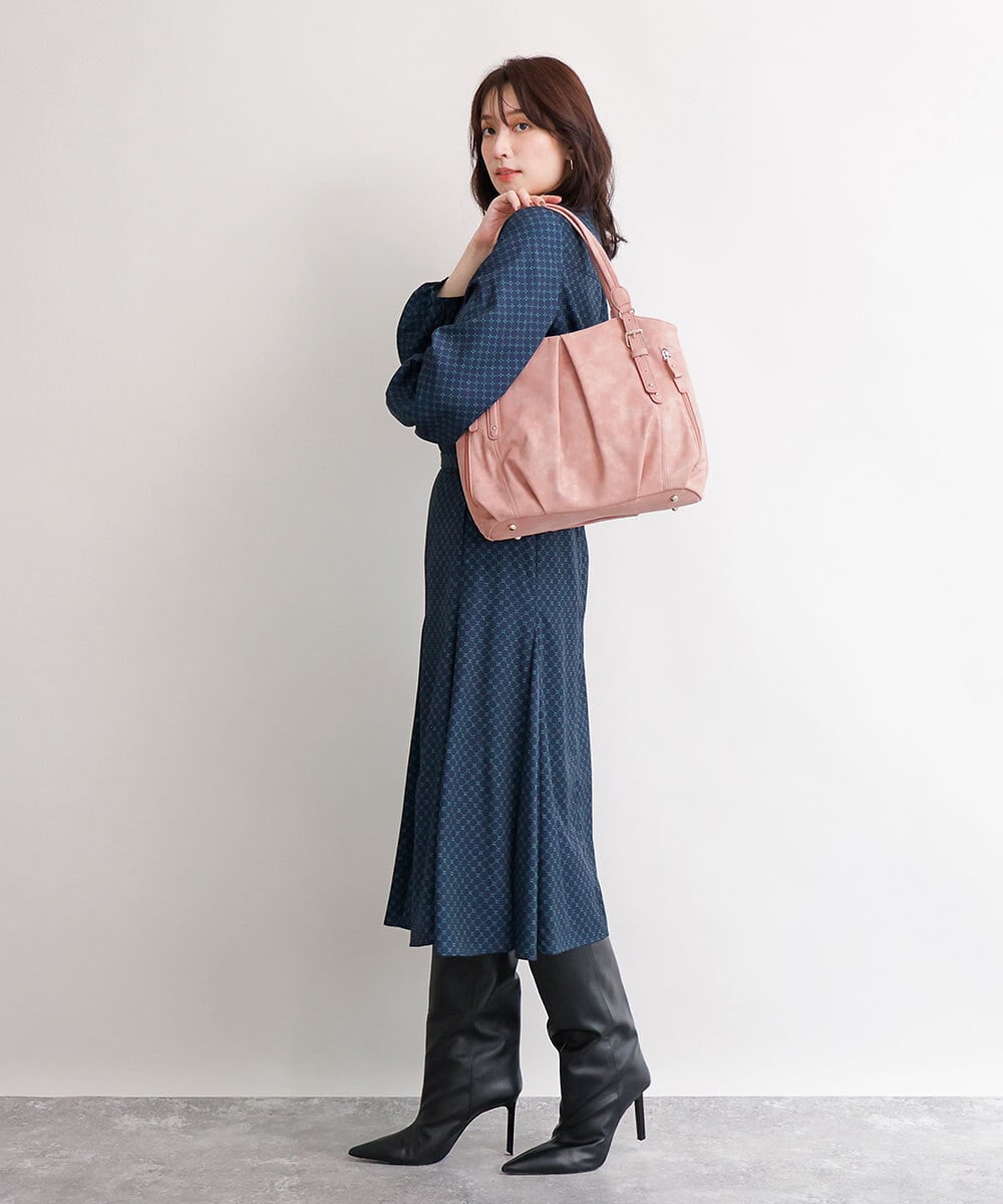BKBAG26170 MK MICHEL KLEIN BAG(MK ミッシェルクラン バッグ) [2WAY]サイドファスナータックデザイントートバッグ グレー