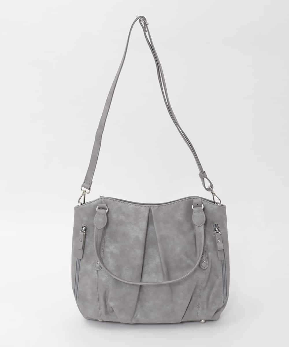 BKBAG26170 MK MICHEL KLEIN BAG(MK ミッシェルクラン バッグ) [2WAY]サイドファスナータックデザイントートバッグ グレー