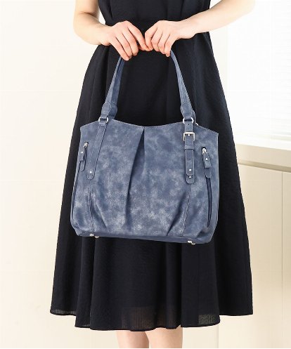 BKBGA26160 MK MICHEL KLEIN BAG [2WAY]タックラウンドトートバッグ