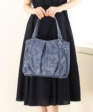 BKBGA26160 MK MICHEL KLEIN BAG(MK ミッシェルクラン バッグ) [2WAY]タックラウンドトートバッグ ネイビー