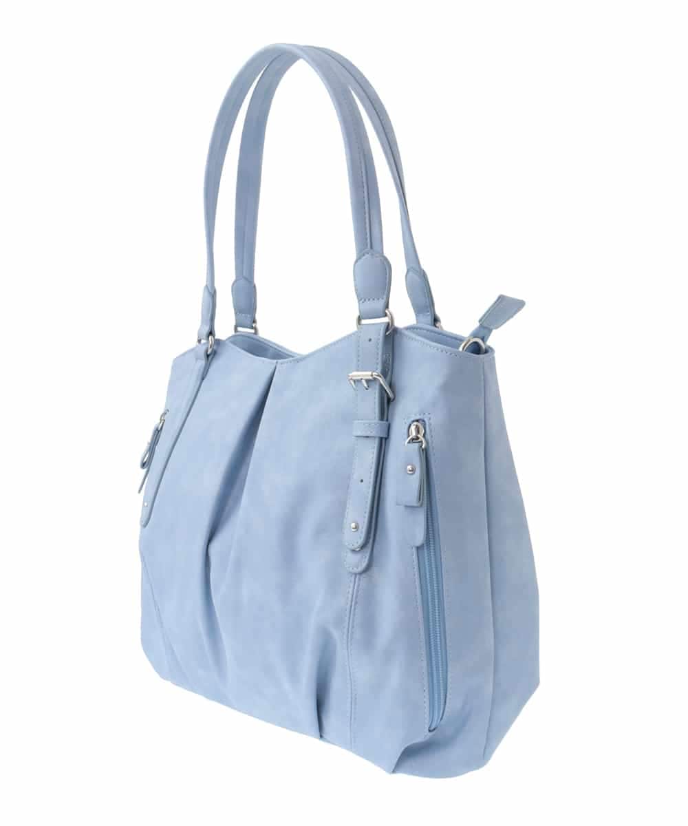 BKBGA26160 MK MICHEL KLEIN BAG(MK ミッシェルクラン バッグ) [2WAY]タックラウンドトートバッグ ライトブルー