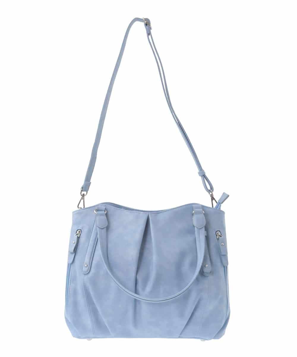 BKBGA26160 MK MICHEL KLEIN BAG(MK ミッシェルクラン バッグ) [2WAY]タックラウンドトートバッグ ライトブルー