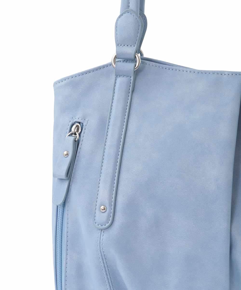 BKBGA26160 MK MICHEL KLEIN BAG(MK ミッシェルクラン バッグ) [2WAY]タックラウンドトートバッグ ライトブルー