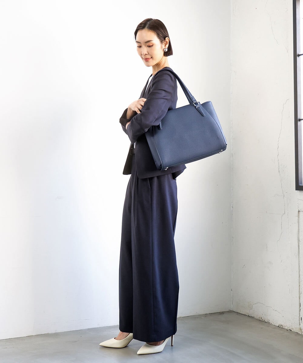 BKBGD02180 MK MICHEL KLEIN BAG(MK ミッシェルクラン バッグ) [2WAY/A4収納可]合成皮革ポイントデザイントートバッグ ネイビー