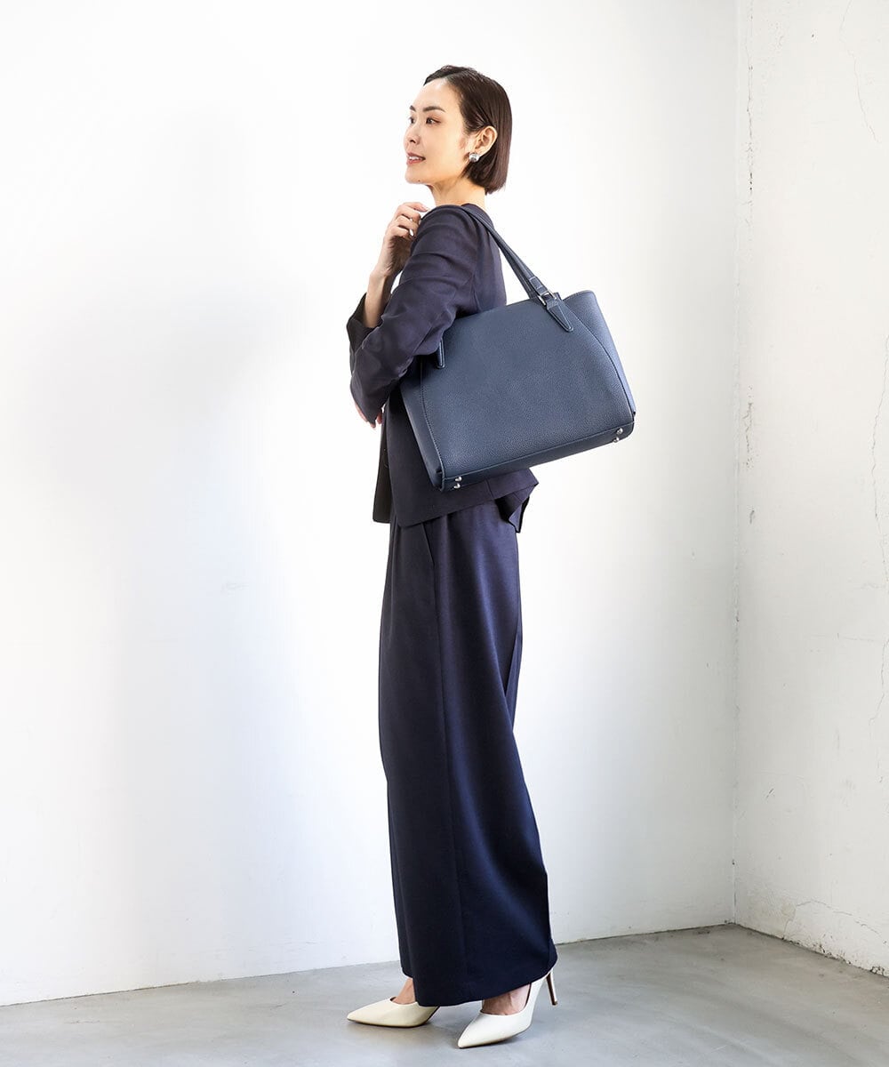 BKBGD02180 MK MICHEL KLEIN BAG(MK ミッシェルクラン バッグ) [2WAY/A4収納可]合成皮革ポイントデザイントートバッグ ネイビー