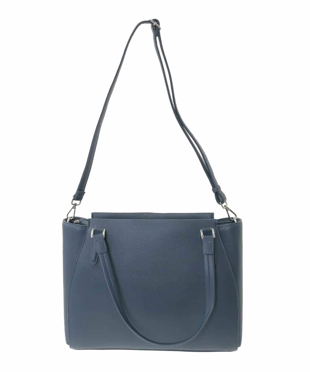 BKBGD02180 MK MICHEL KLEIN BAG(MK ミッシェルクラン バッグ) [2WAY/A4収納可]合成皮革ポイントデザイントートバッグ ネイビー