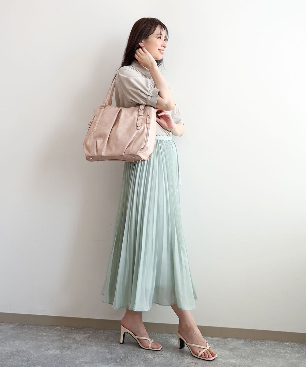 BKBGD26160 MK MICHEL KLEIN BAG(MK ミッシェルクラン バッグ) [2WAY]合成皮革タックデザイントートバッグ ホワイトベージュ
