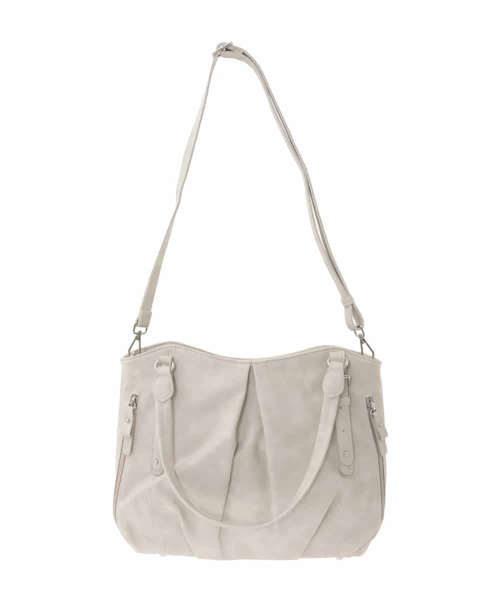 BKBGD26160 MK MICHEL KLEIN BAG(MK ミッシェルクラン バッグ) [2WAY]合成皮革タックデザイントートバッグ ベージュ