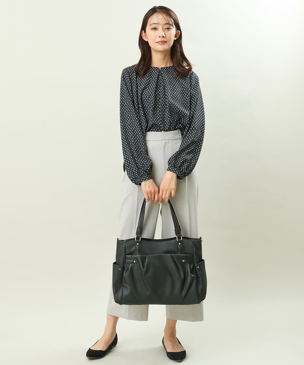 BKBGS01160 MK MICHEL KLEIN BAG(MK ミッシェルクラン バッグ) ［2WAY］タックデザイントートバッグ ブラック