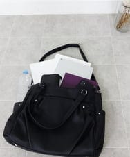 BKBGS01160 MK MICHEL KLEIN BAG(MK ミッシェルクラン バッグ) ［2WAY］タックデザイントートバッグ ブラック