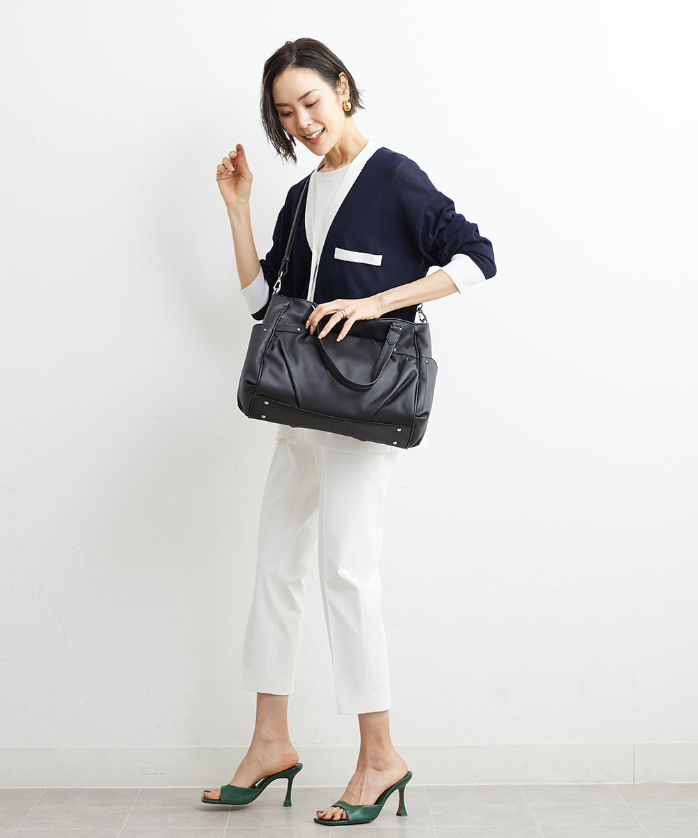 BKBGS01160 MK MICHEL KLEIN BAG(MK ミッシェルクラン バッグ) ［2WAY］タックデザイントートバッグ ブラック