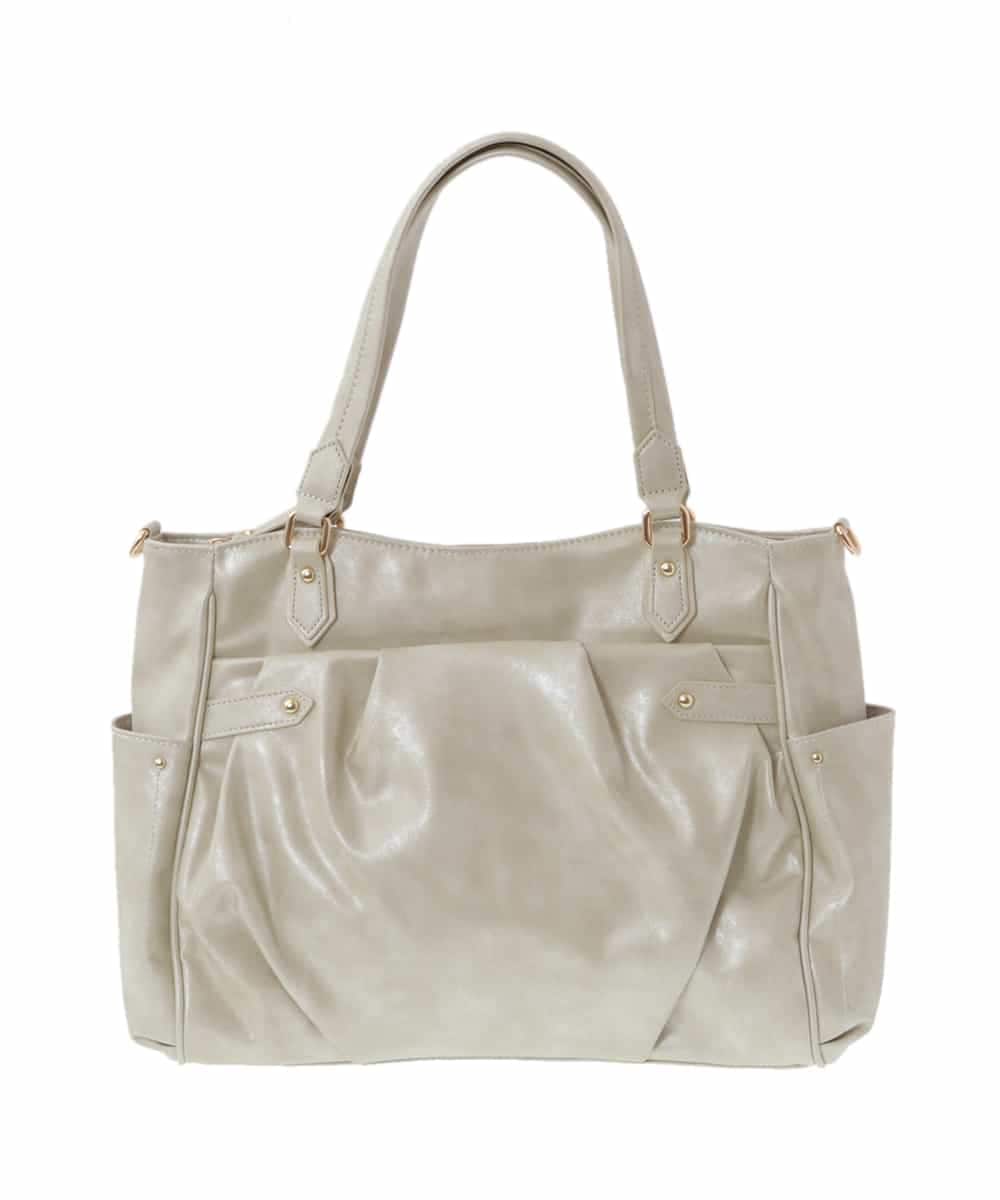 BKBGS01160 MK MICHEL KLEIN BAG(MK ミッシェルクラン バッグ) ［2WAY］タックデザイントートバッグ ベージュ