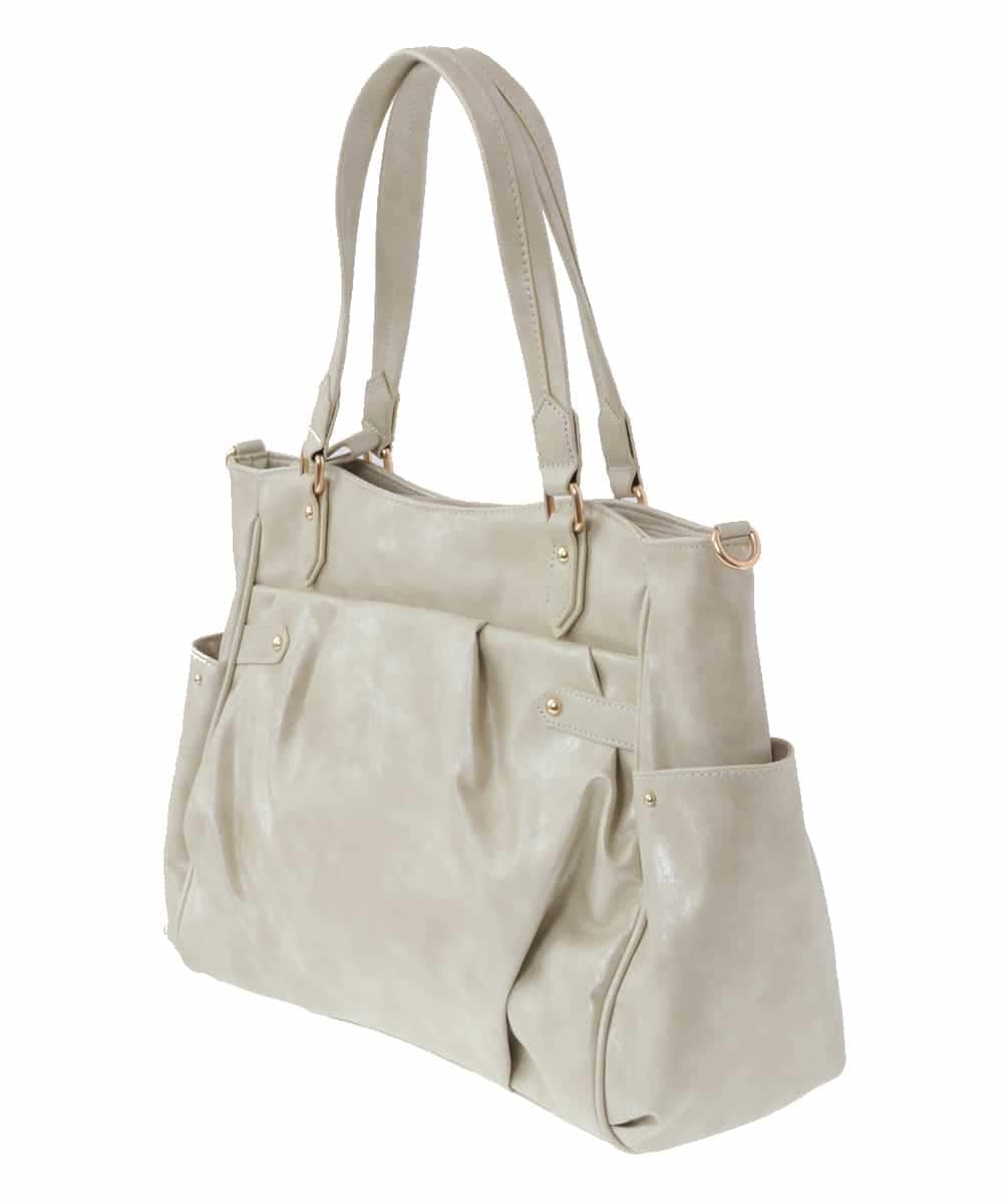 BKBGS01160 MK MICHEL KLEIN BAG(MK ミッシェルクラン バッグ) ［2WAY］タックデザイントートバッグ ベージュ