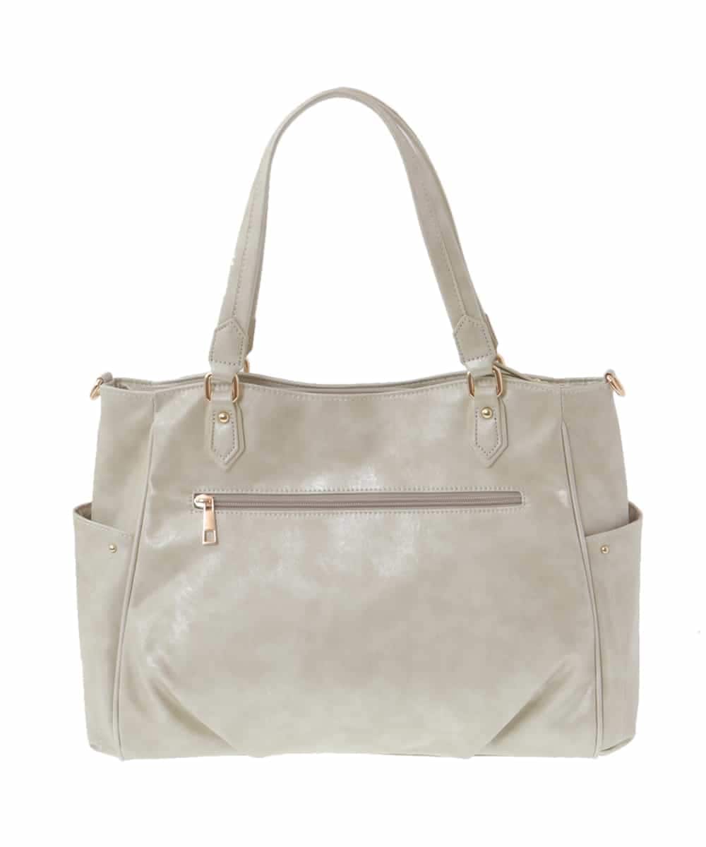 BKBGS01160 MK MICHEL KLEIN BAG(MK ミッシェルクラン バッグ) ［2WAY］タックデザイントートバッグ ベージュ