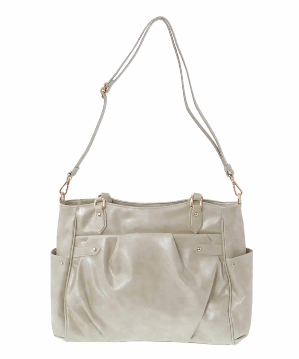 BKBGS01160 MK MICHEL KLEIN BAG(MK ミッシェルクラン バッグ) ［2WAY］タックデザイントートバッグ ベージュ